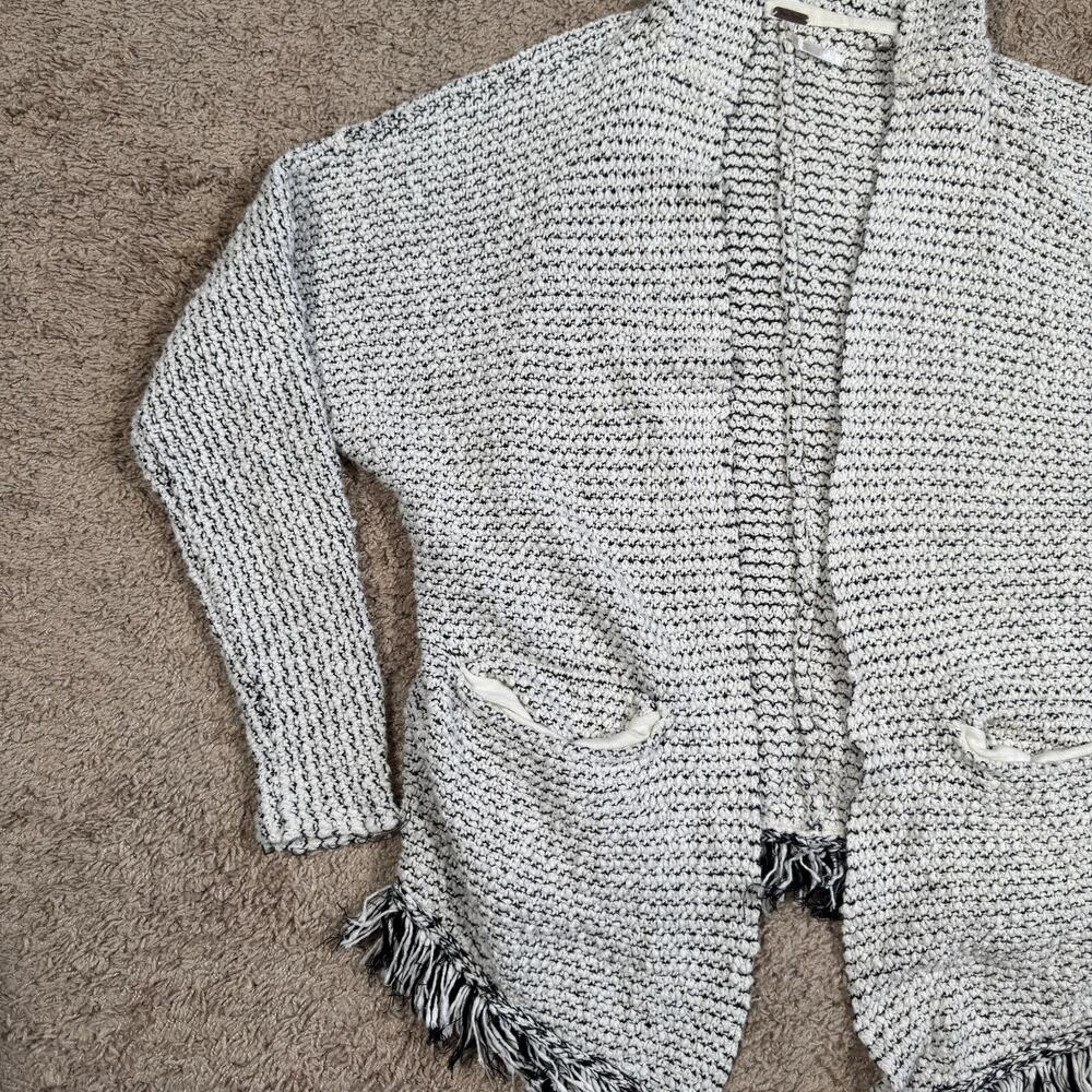 Free People Cardigan Sweater Womens XS Love Me Tender Fringe Shawl Hood - Picture 2 of 7